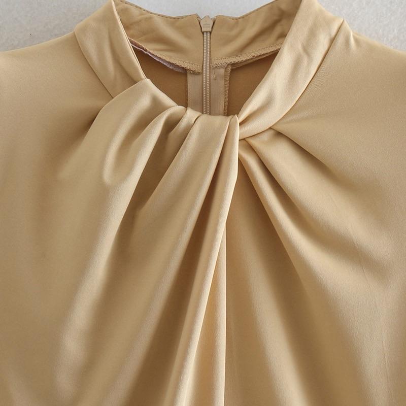 Dam Topp Brett Linne Polyester för Fest och Vardag-3