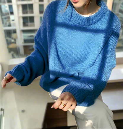 Variant image for Dam Stickad Tröja Långa Ärmar Ullblandning-7