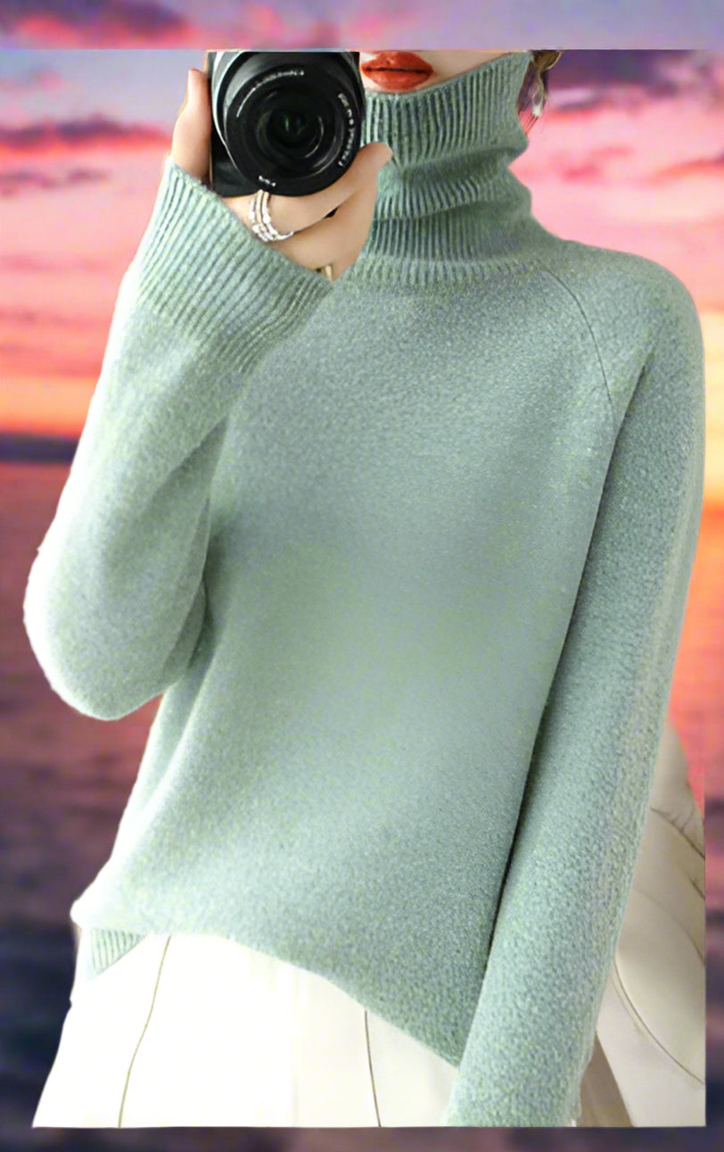 Variant image for Dam Kashmirstickad Tröja Lång Ärmar Mysig Tidlös Design-16