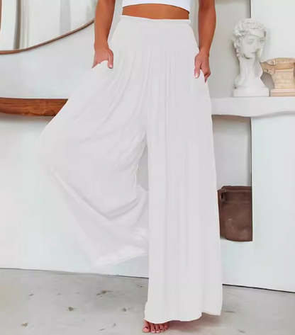 Snygga Byxor Dam Bredbenade Polyester Avslappnad Passform-4