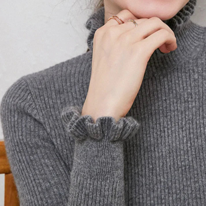 Variant image for Dam Turtleneck Tröja i Kashmirmix Elegant Stilren Design-16