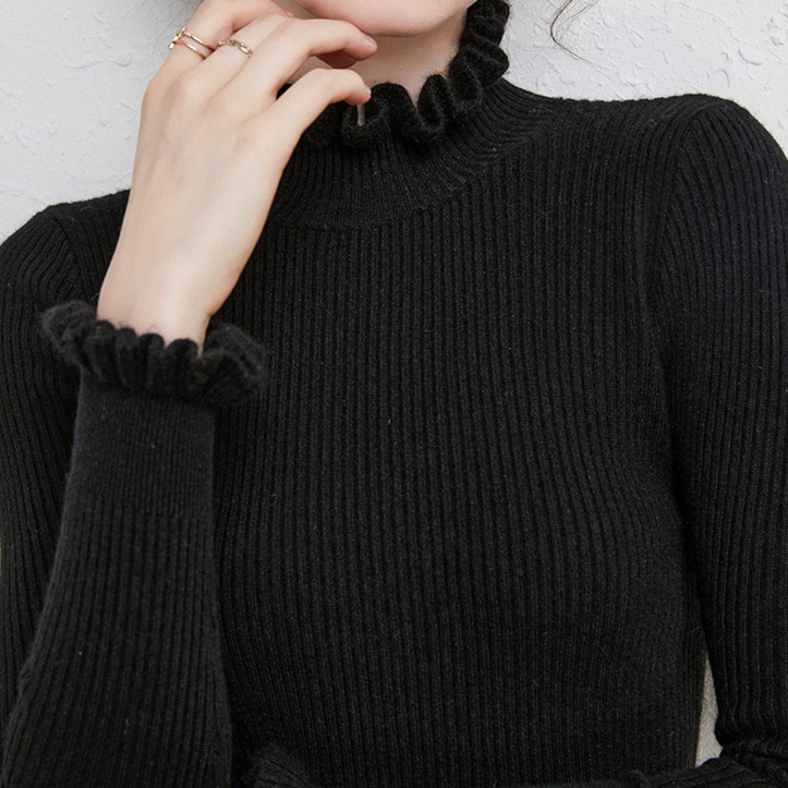 Variant image for Stickad Dam Tröja Turtleneck Cashmere Elegant Design-11