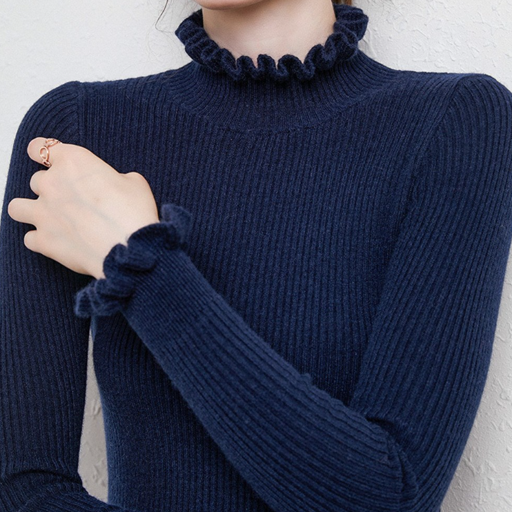 Variant image for Stickad Dam Tröja Turtleneck Cashmere Elegant Design-21