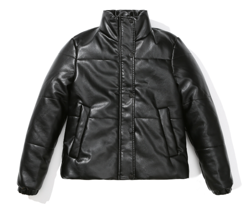 Damjacka Pufferdesign Polyester Med Justerbar Midja och Fickor-1