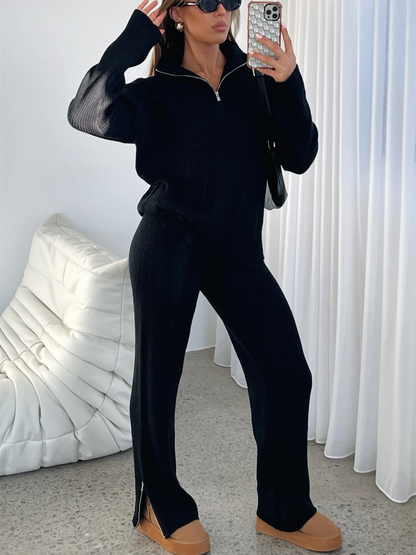 Variant image for Dam Tvådelad Loungesuppsättning Ribstickad Polyester-9