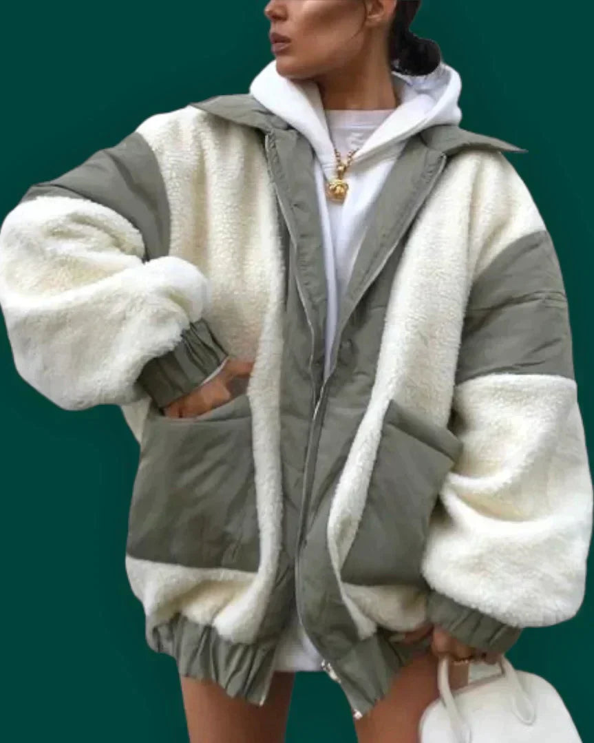 Dam Fleecejacka Vintervärme Mjuk Fleece-5