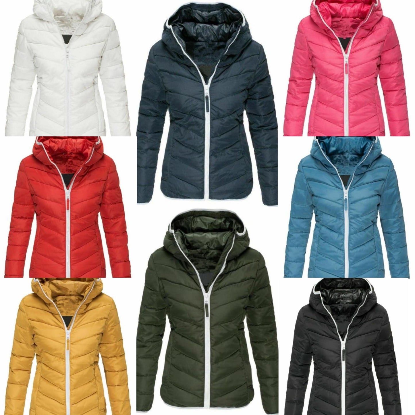 Dam Fritidsjacka Quiltrad Polyester och Bomull-6
