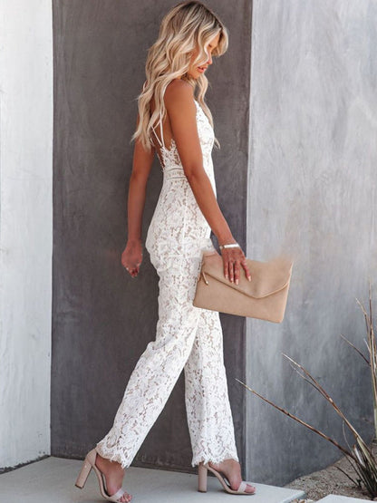 Dam Jumpsuit Elegant Design Andningsbart Material-3