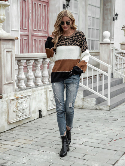 Kvinnors Tröja Leopardmönster Lätt Polyester-5