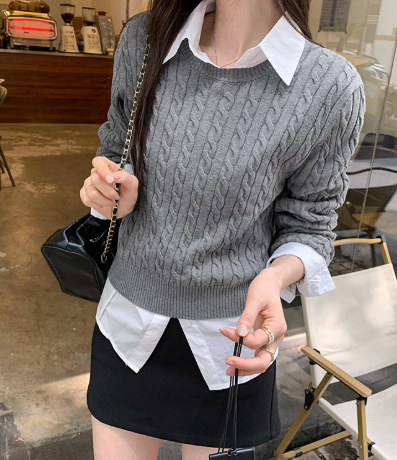 Variant image for Dam Sticktröja Cirkulär Halsringning Högkvalitativt Garn-5