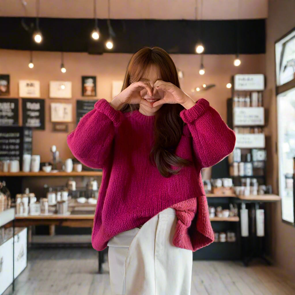 Variant image for Dam Stickad Tröja Långa Ärmar Ullblandning-3