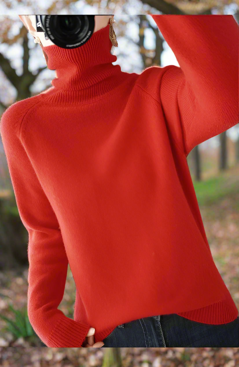 Variant image for Dam Kashmirstickad Tröja Lång Ärmar Mysig Tidlös Design-11