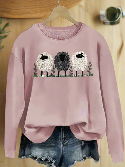 Variant image for Dam Tröja Fårmönster Rund Hals Mjuk Värmande Fiber-21