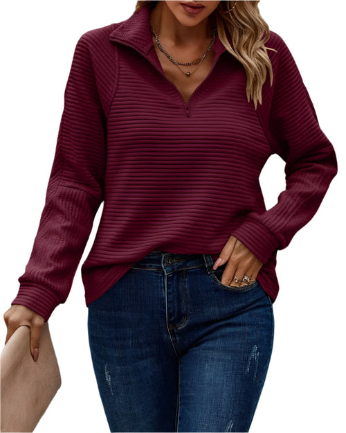 Dam Stickad Tröja Randig Lång Ärmar 100% Akryl-1