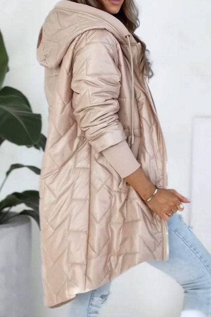 Damjacka Hoodie Avslappnad Polyester Trendig Design 6