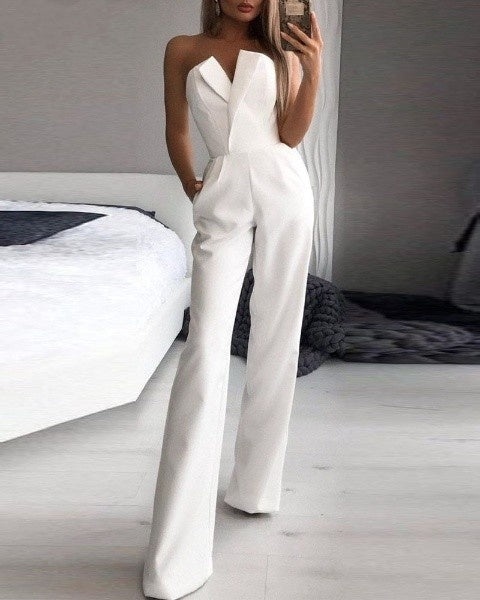 Kvinna Jumpsuit Festlig Polyester-2