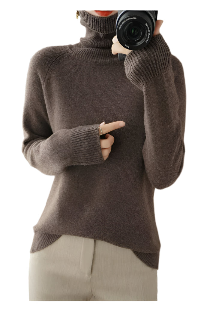 Variant image for Dam Kashmirstickad Tröja Lång Ärmar Mysig Tidlös Design-1