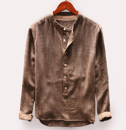 Herrskjorta Denim Modern Design Mjuk Struktur-6