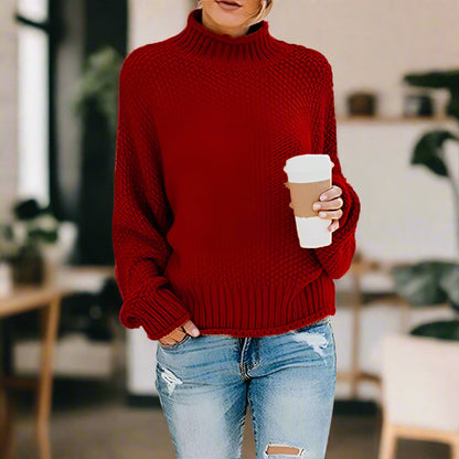 Herr Överdimensionerad Sticktröja Hög Hals Akrylblandning-5