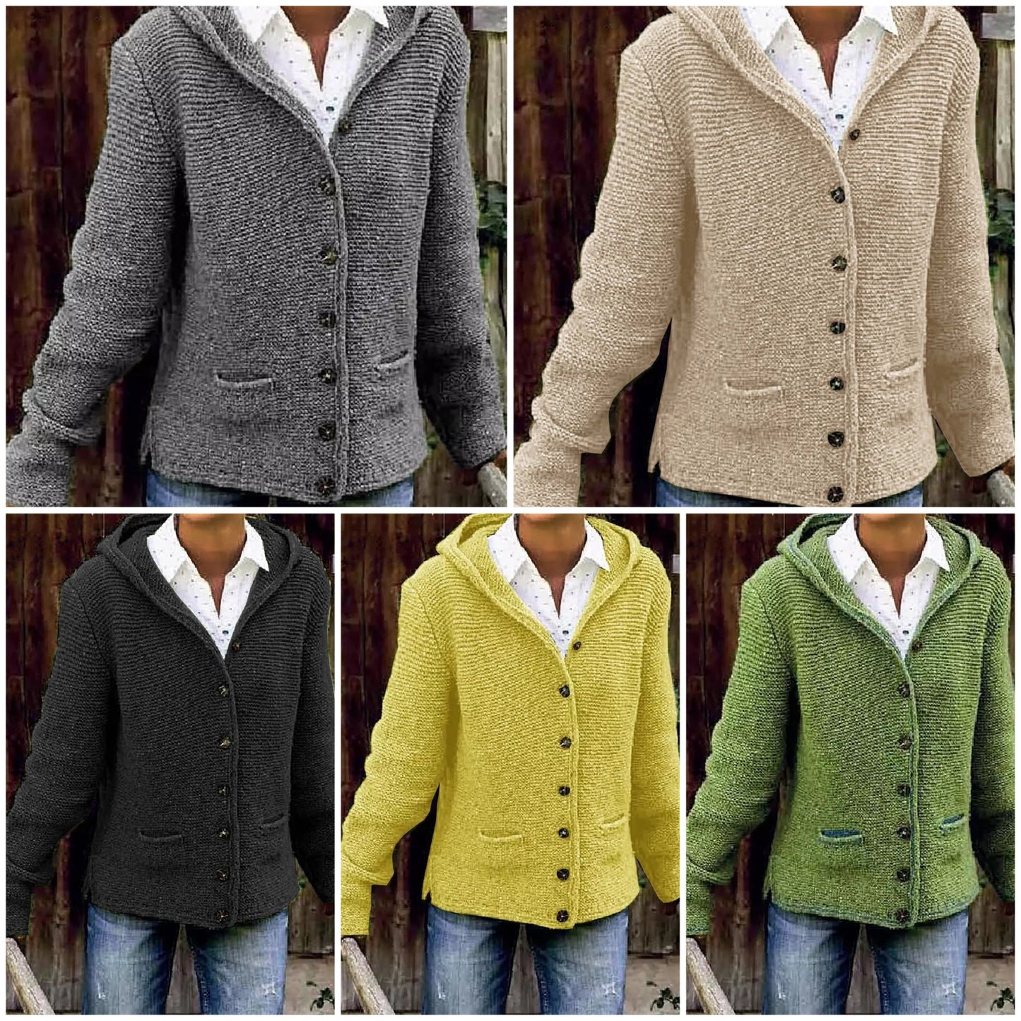 Lång Kofta Dam Huva Bomull Polyester-2