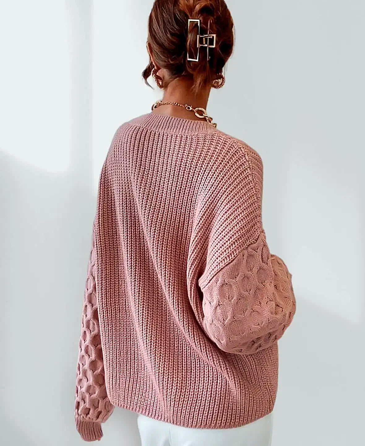 Kvinnors Pullover Tröja Fleece Modern Snitt-4