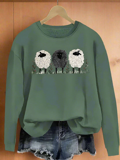 Variant image for Dam Tröja Fårmönster Rund Hals Mjuk Värmande Fiber-11