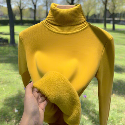 Kvinnor Turtleneck Tröja Ull Normal Passform Lång Ärmar-4