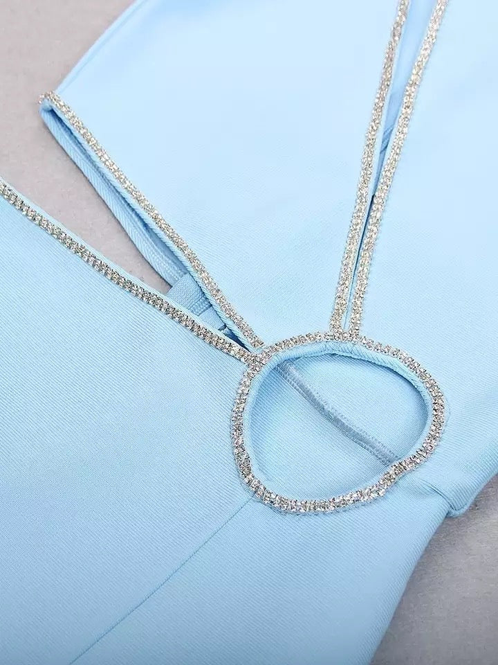 Kvinnors Bandageklänning Utskärningar Glittrande Detaljer Elastisk Viskos 6