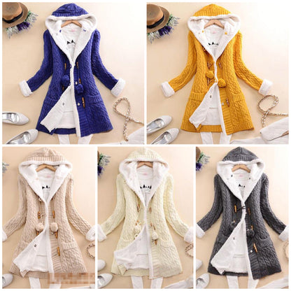 Dam Lång Kofta Avslappnad Grov Stickning i Bomull och Polyester-2