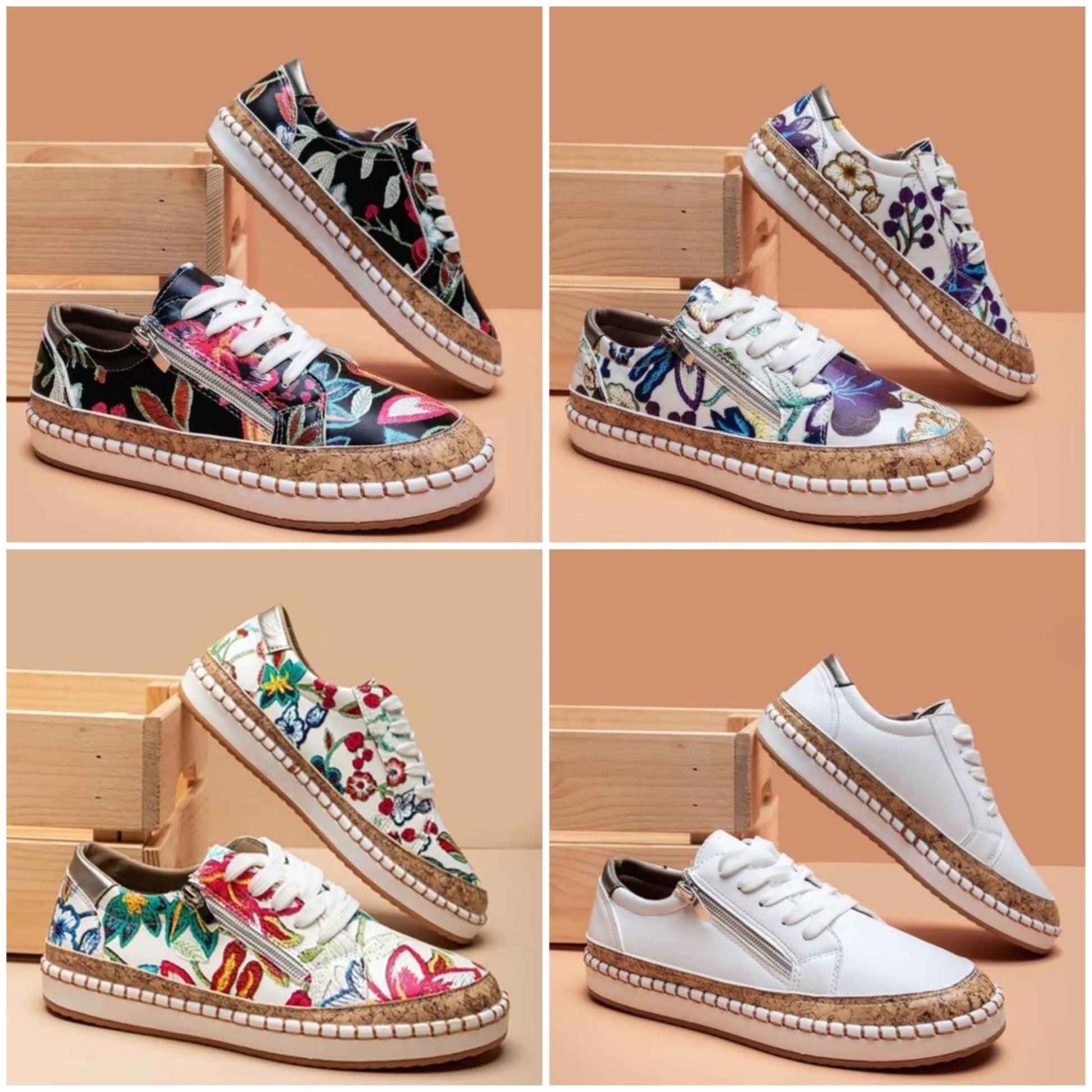 Dam Sneakers Trendiga Eco Leather Komfortabel Design-6