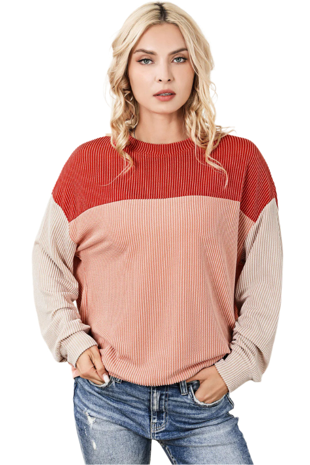 Variant image for Stickad Dam Tröja Långärmad Trendig Akryl-1