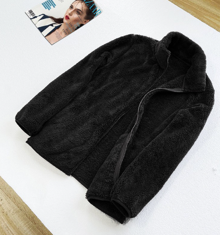 Dam Teddy Coat Zip Up Fleece Vinterjacka-6