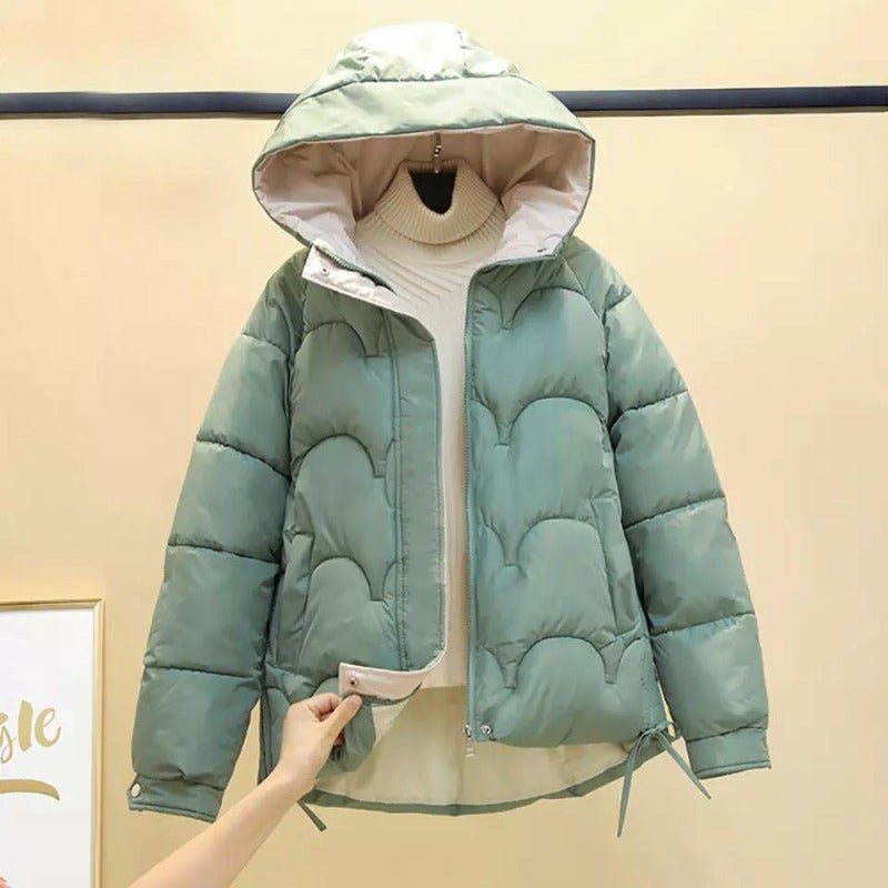 Damjacka Quiltad Bomull Polyester Elegant Höftlängd-3