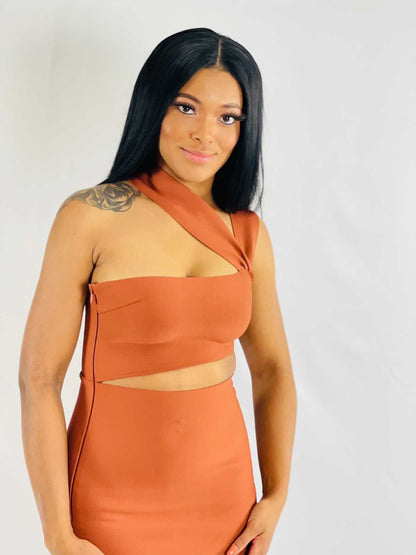 Kvinnors Bandageklänning Utskuren Viskos-6