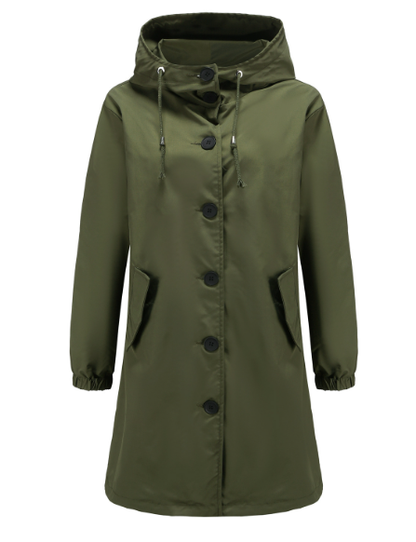 Vattentät Vinterjacka Dam med Huva och Vindtät Krage Syntetisk Material-6