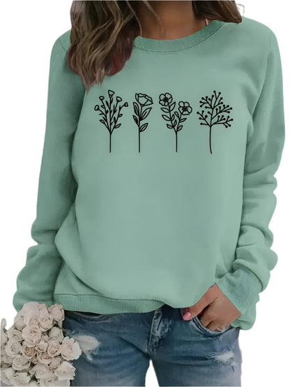 Variant image for Fleecetröja Dam Blommig Mjuk Fleece Standard Längd-1