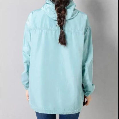 Vändbar Damjacka 2-i-1 i Polyester – Andningsbar Vindjacka med Fickor för Damer 3