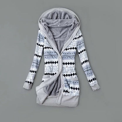 Lång Kofta Dam Mjuk Bomull och Polyester med Fickor-6