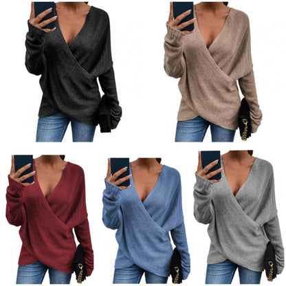 Dam Rollover Tröja Enkel Design Bomull Polyester-2