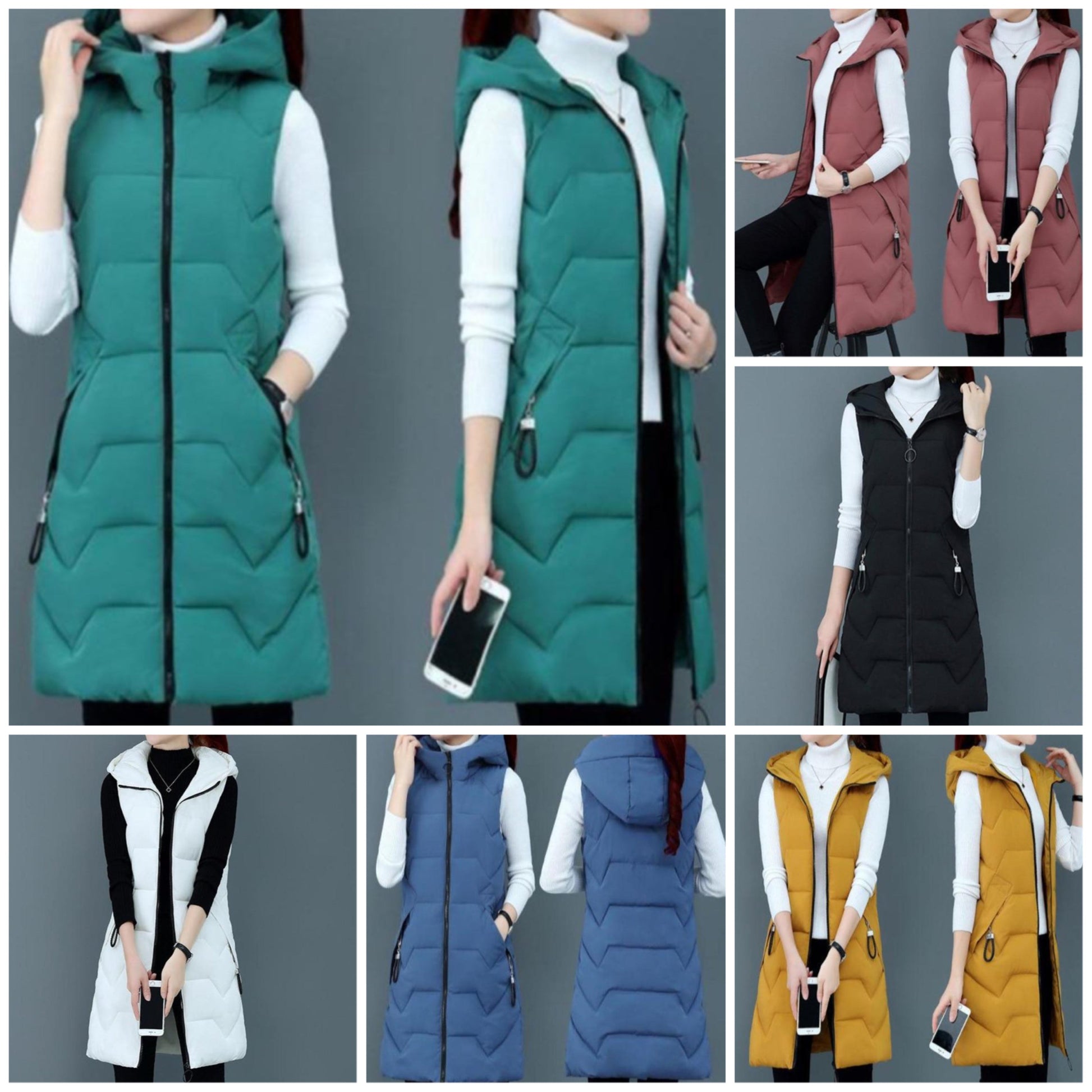 Dam Vinterväst Quiltad Bomull och Polyester-2