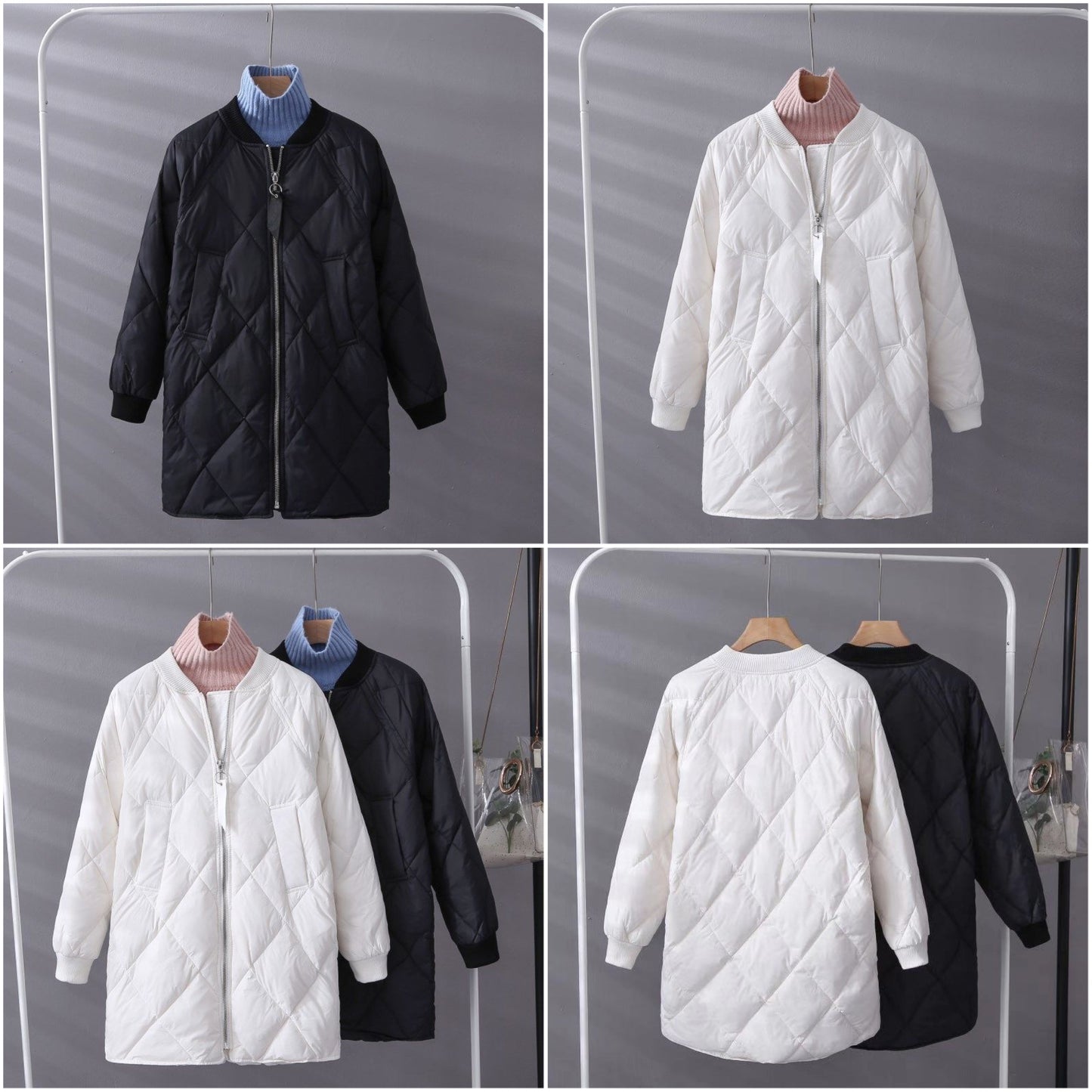 Dam Stepp Mantel Långärmad Bomull Polyester-6