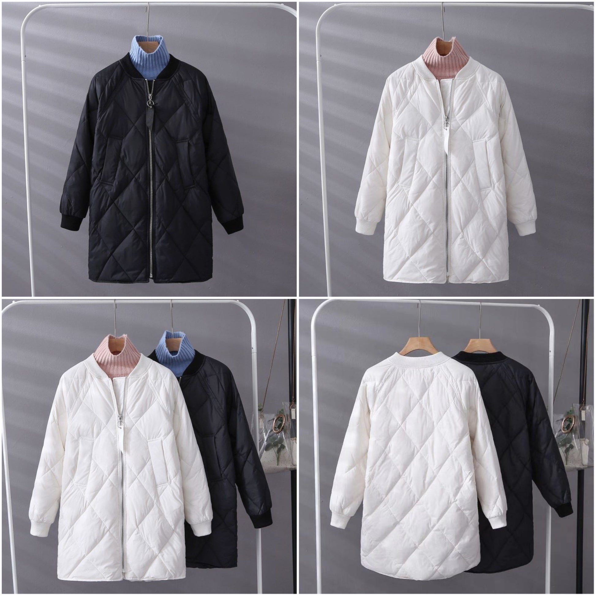 Dam Stepp Mantel Långärmad Bomull Polyester-6