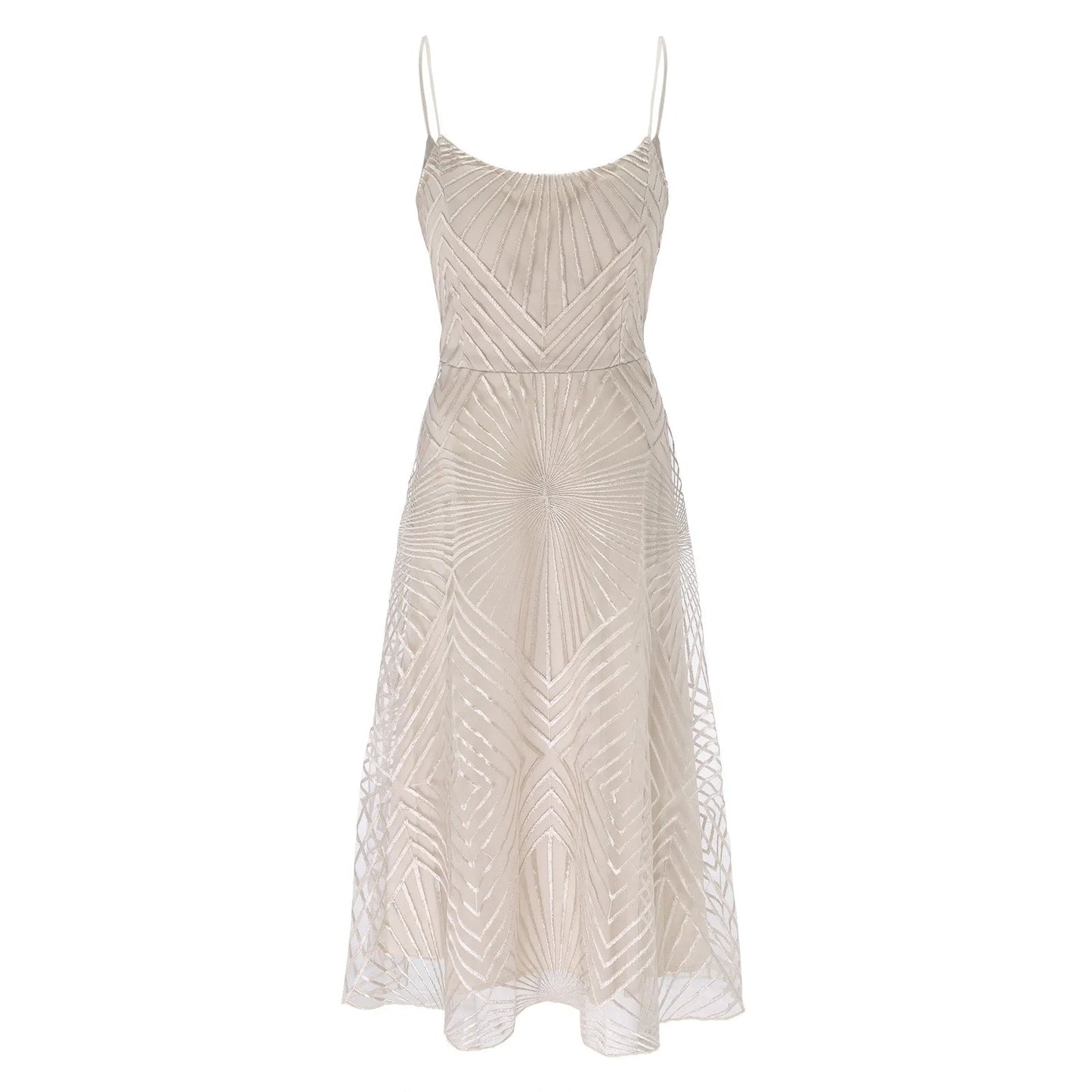 Kvinnor Aftonklänning Broderad A-linje Polyester och Bomull-5