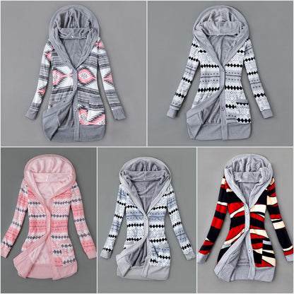 Lång Kofta Dam Mjuk Bomull och Polyester med Fickor-2