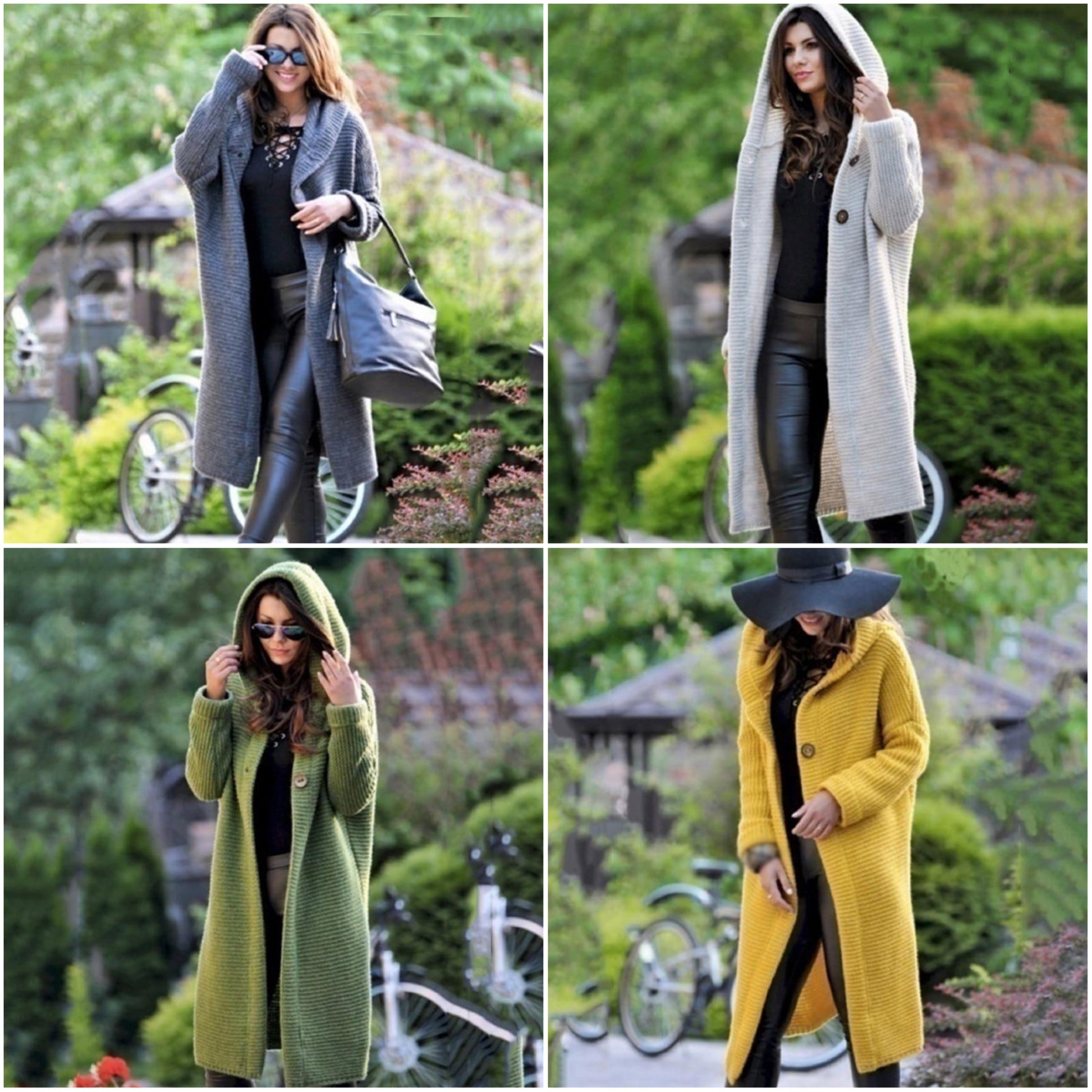 Lång Kofta Dam Extralång Cardigan i Bomull och Polyester-2