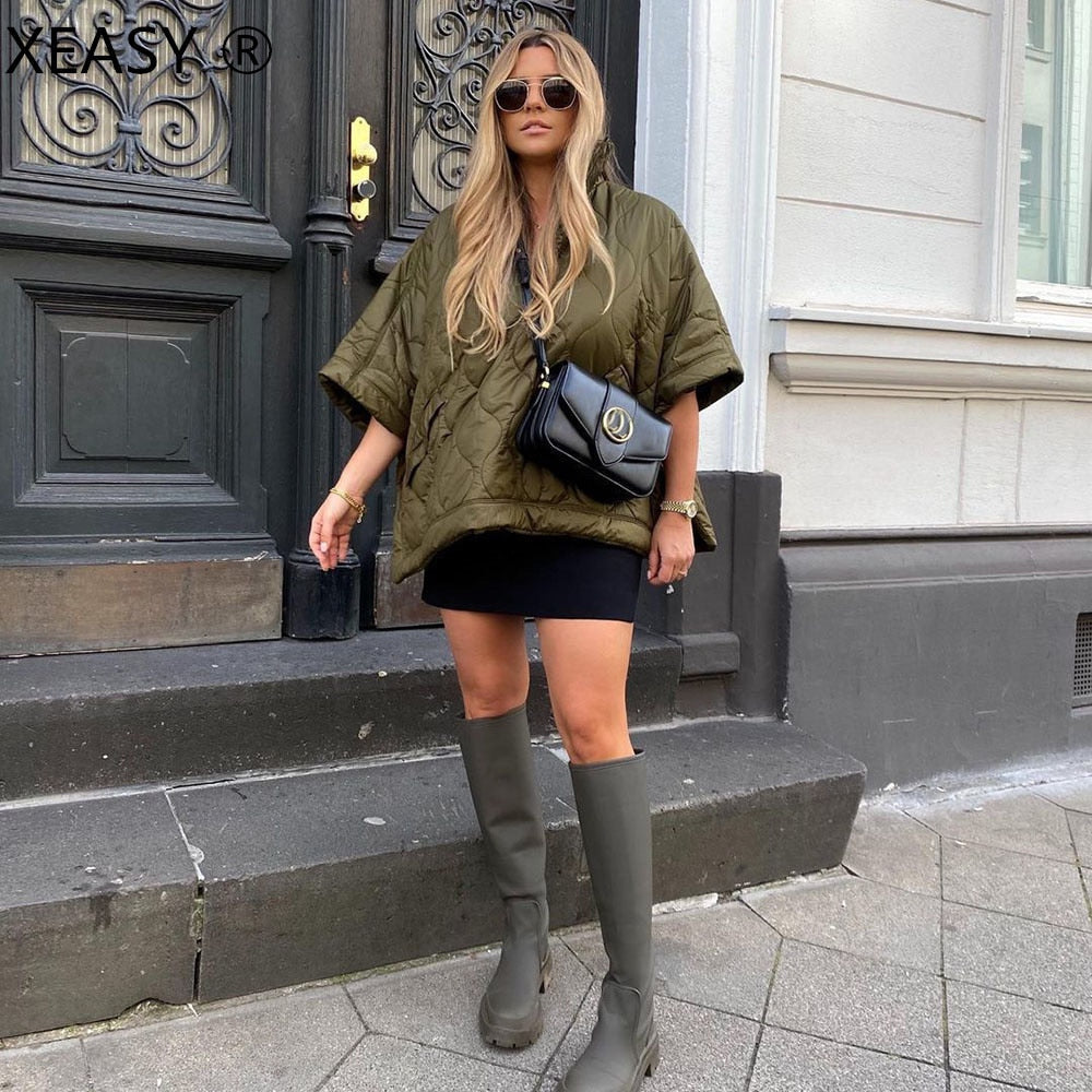 Variant image for Överdimensionerad Kappa Damer Quiltad Bomull Polyester-1