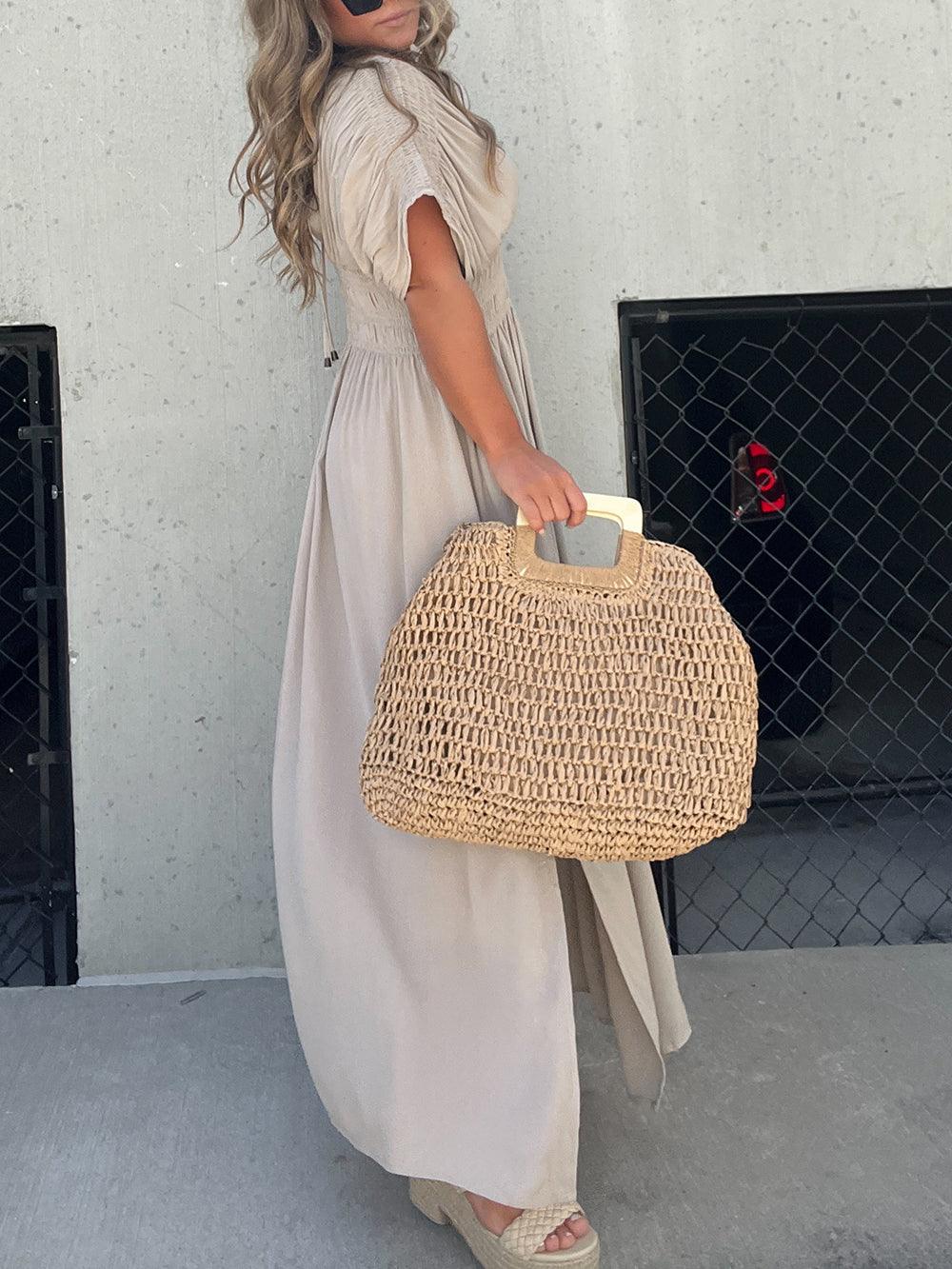 Dam Maxiklänning Flödande Design Lätt Material-5