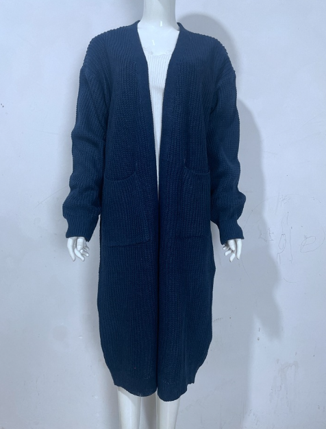 Variant image for Lång Stickad Väst Dam i Mjuk Design för Skiktning-16