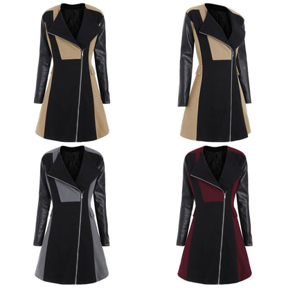 Dam Fritidsrock Två-Ton Bomull Polyester Lång Snitt-5