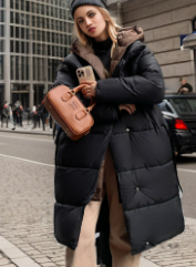 Variant image for Lång Vinterjacka Dam med Huva Mjuk Andningsbar Design-9